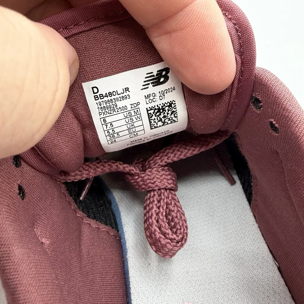 New Balance 480 Shoes Womens 7.5‎ Mens 6 Burgundy Pink Casual Sneakers BB480LJR